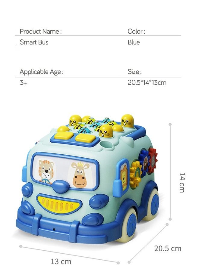 GROIC - Baby Electric Musical Multifunctional Push And Pull Bus Toys With Xylophone Instruments Fishing Whac-A-Mole Pounding Games And Rotating gear for Toddlers - Image 1