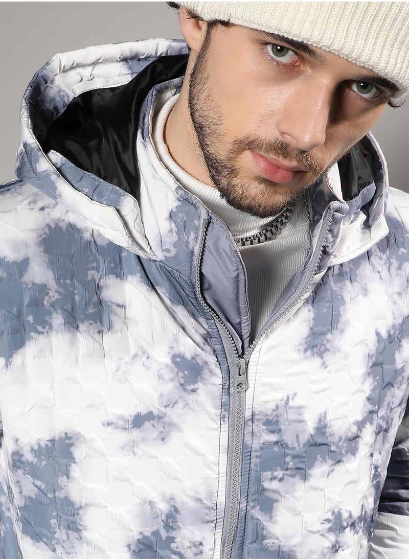 Men's White & Light Grey Tie-Dye Block Puffer Jacket - pzsku/ZD075D800A9E6337660E2Z/45/_/1741609401/6a03adb5-a07c-4b35-ba1b-714ec0b3ac5b