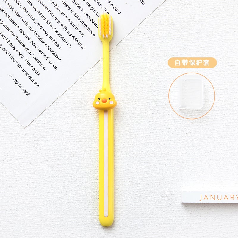 Generic Cute Cartoon Soft Bristle Toothbrush Candy Color for Home Use Yellow-chicken 