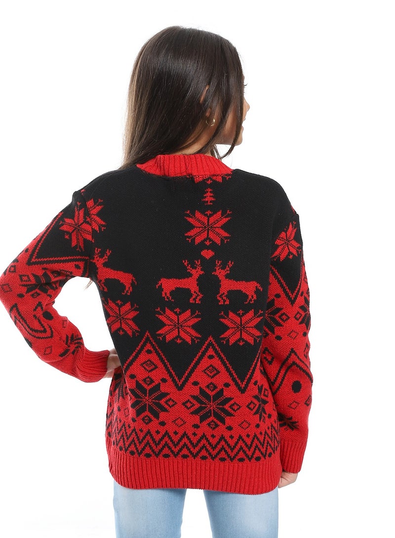 سيزار بلوفر صوف بناتي  مصصم بألوان متعددة - Image 4