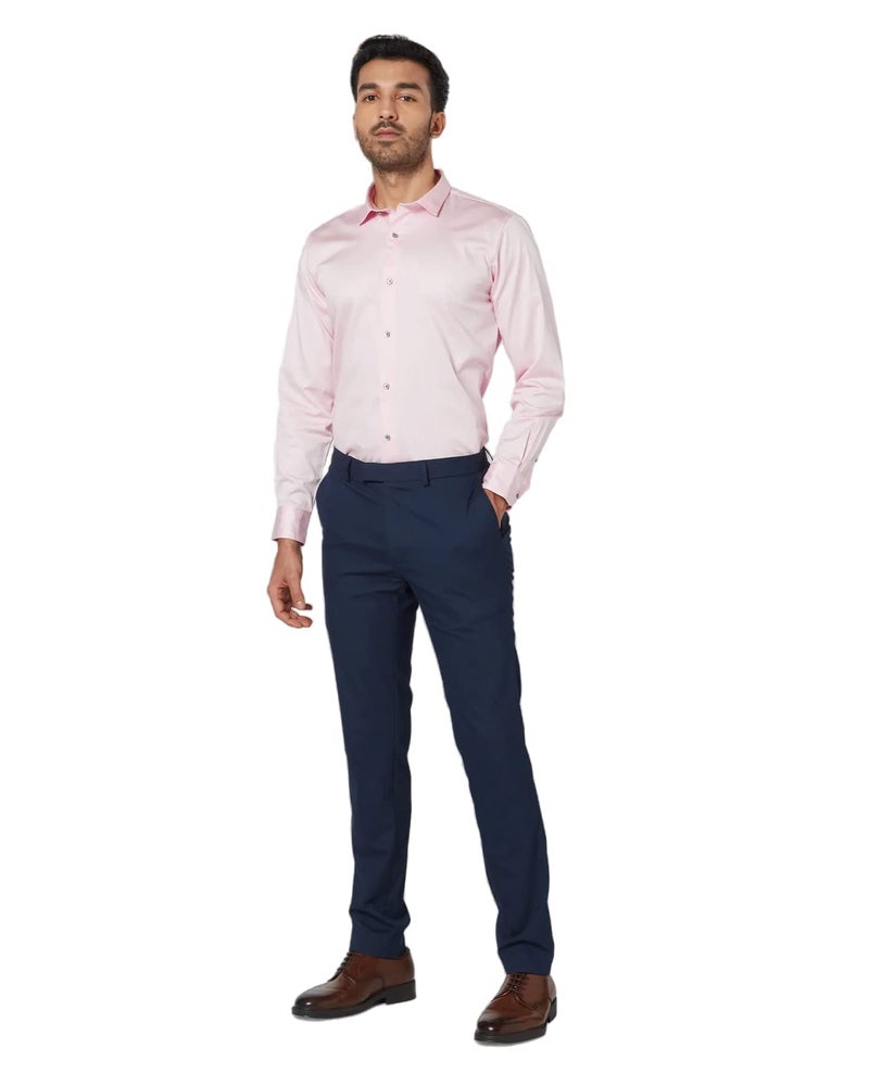 Bowrain Men's Regular fit Full Sleeves Satin Shirts, (Baby Pink), (Medium) - Image 5