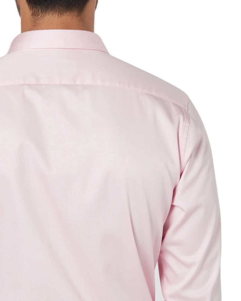 Bowrain Men's Regular fit Full Sleeves Satin Shirts, (Baby Pink), (Medium) - Image 3
