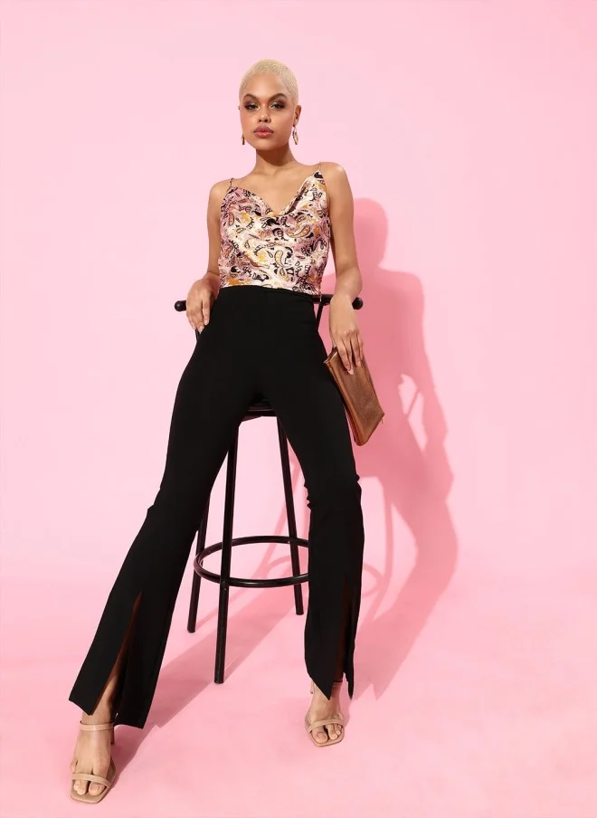 STREET 9 Ethnic Motifs Satin Top for Women