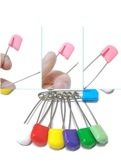 SYOSI Diaper Pins, 50 Pieces of Colorful Pins Hanging Children's Plastic Buckle Pins with Safety Locking Closure Baby's Diaper Hooks Quick Drying Hanging Pins (5.4 cm)  - Image 2