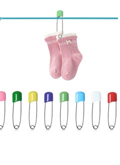 SYOSI Diaper Pins, 50 Pieces of Colorful Pins Hanging Children's Plastic Buckle Pins with Safety Locking Closure Baby's Diaper Hooks Quick Drying Hanging Pins (5.4 cm)  - Image 3
