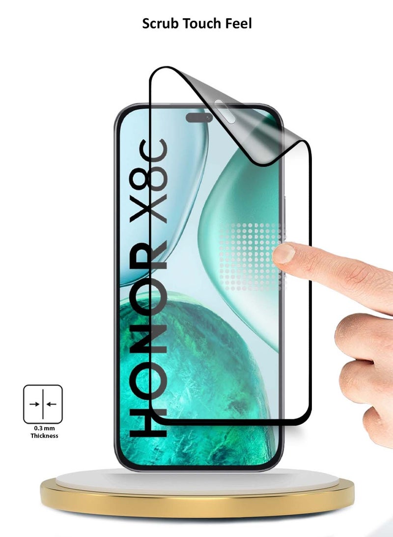 Wtech Honor X8c 4G 2025 Premium Nano Ceramic Full Glue Full Cover Matte Flexible Screen Protector (MSCNMN) - Clear/Black - Image 2