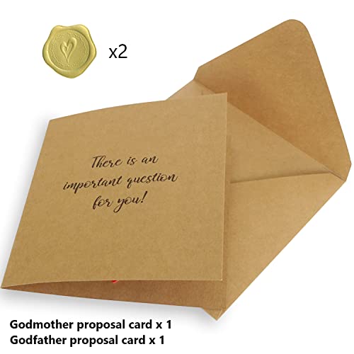 HAMUIERS Will You Be My Godparents Proposal Card, Godparents Proposal Gift, Godparents Gifts from Godchild, Godparents Request Asking Card for Baptism - Godmother and Godfather Set of 2 - Image 2