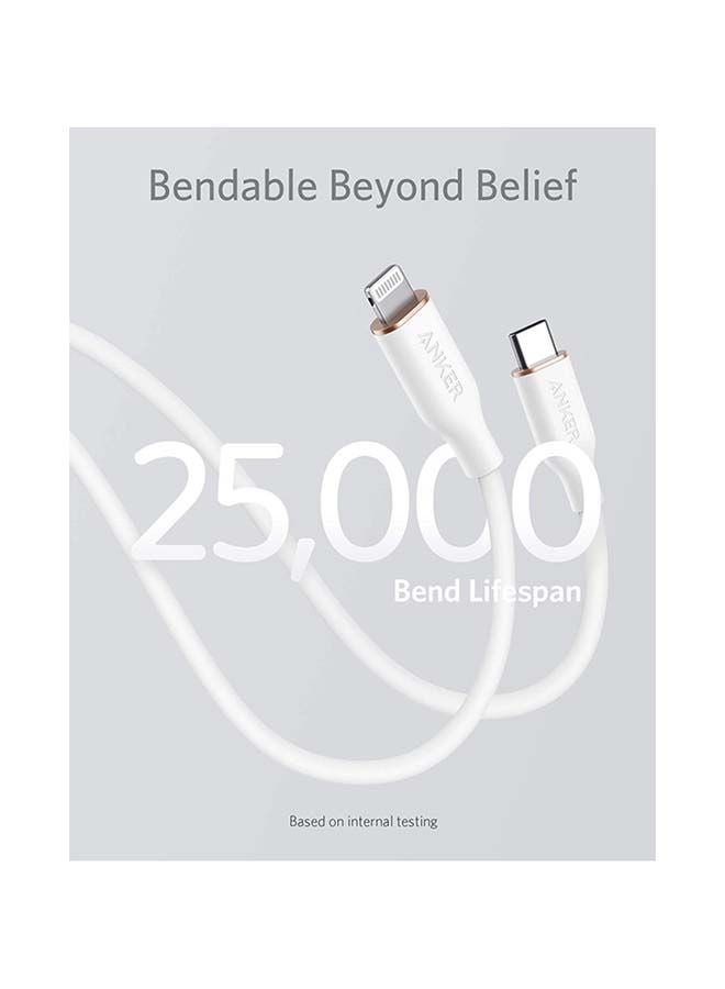 Anker PowerLine III Flow, USB C to Lightning Cable for iPhone 14/14 Pro/14 Pro Max/13/12/11/XS/XR/8 Plus [MFi Certified, 3ft, Cloud White] Supports Power Delivery, Silicone Cable (Charger Not Included) - Image 4