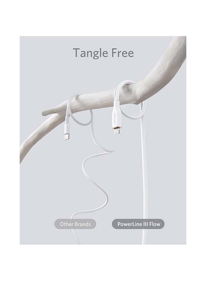 Anker PowerLine III Flow, USB C to Lightning Cable for iPhone 14/14 Pro/14 Pro Max/13/12/11/XS/XR/8 Plus [MFi Certified, 3ft, Cloud White] Supports Power Delivery, Silicone Cable (Charger Not Included) - Image 3