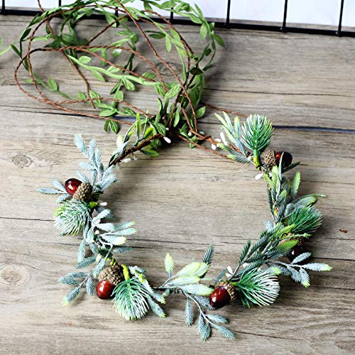 Vivivalue Vine Flower Crown Flower Garland Headband Hair Wreath Floral Headpiece Halo Pinecone Boho with Ribbon Wedding Party Festival Photos - Image 3