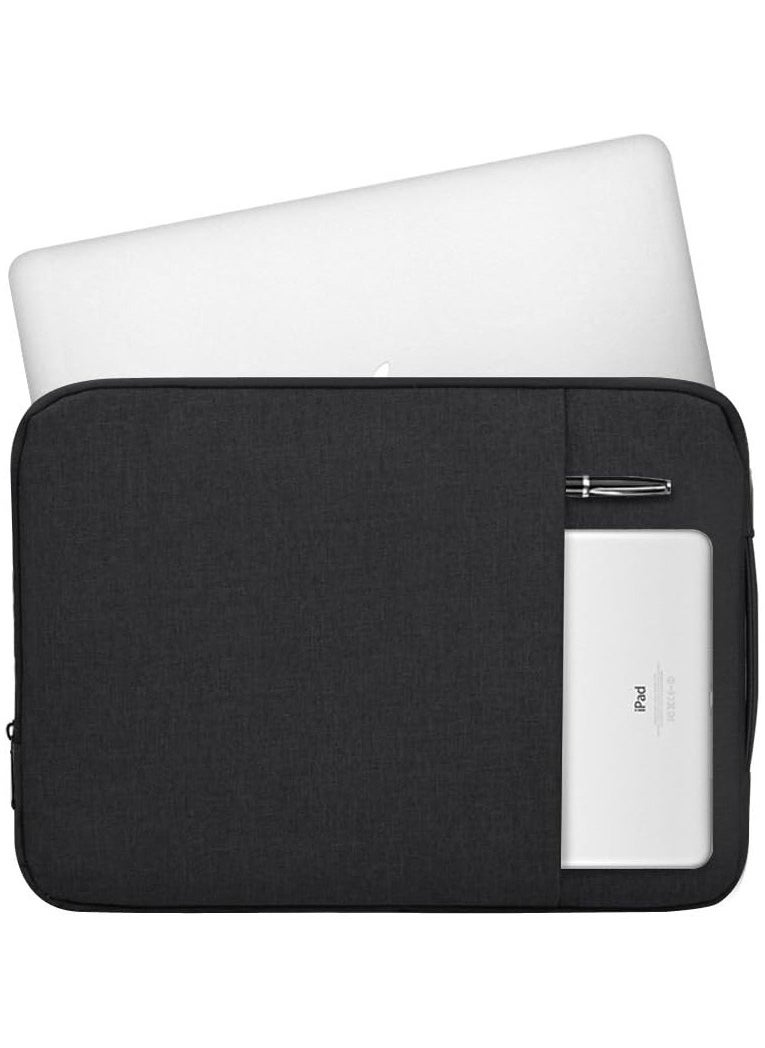 Generic - Laptop Sleeve Bag Compatible With MacBook Air 13 inch A2337/M1/A2179/A1932) 2018-2022/Pro 13 M2/M1 (A2338/A2251/A2289/A2159/A1989/A1706/A1708) Polyester Vertical Case With Pocket (Black) - Image 1