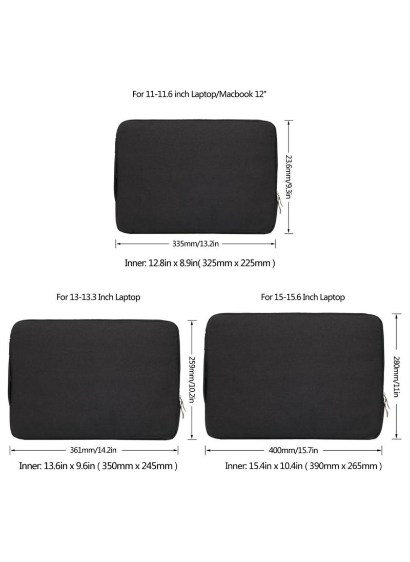 Generic - Laptop Sleeve Bag Compatible With MacBook Air 13 inch A2337/M1/A2179/A1932) 2018-2022/Pro 13 M2/M1 (A2338/A2251/A2289/A2159/A1989/A1706/A1708) Polyester Vertical Case With Pocket (Black) - Image 1