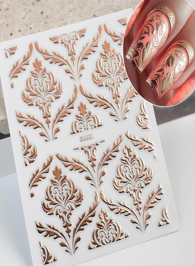 ماي كرييت ملصقات تزيين الأظافر من MAYCREATE®، 30 ورقة، ملصقات تزيين أظافر ثلاثية الأبعاد بنقوش ذهبية وردية، ملصقات أظافر معدنية عصرية بدون تكرار، مثالية لتزيين الأظافر بنفسك، إكسسوارات تزيين الأظافر للأطراف والتصاميم الجل. - Image 4