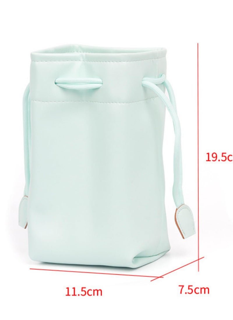 Generic Universal Instant Camera PU Leather Waterproof Drawstring Bag Portable Storage Pouch for Instax Mini 12/11/9/8/90/EVO/Liplay Soft Scratch-Proof Microfiber Liner Compact Travel Case  - Image 2