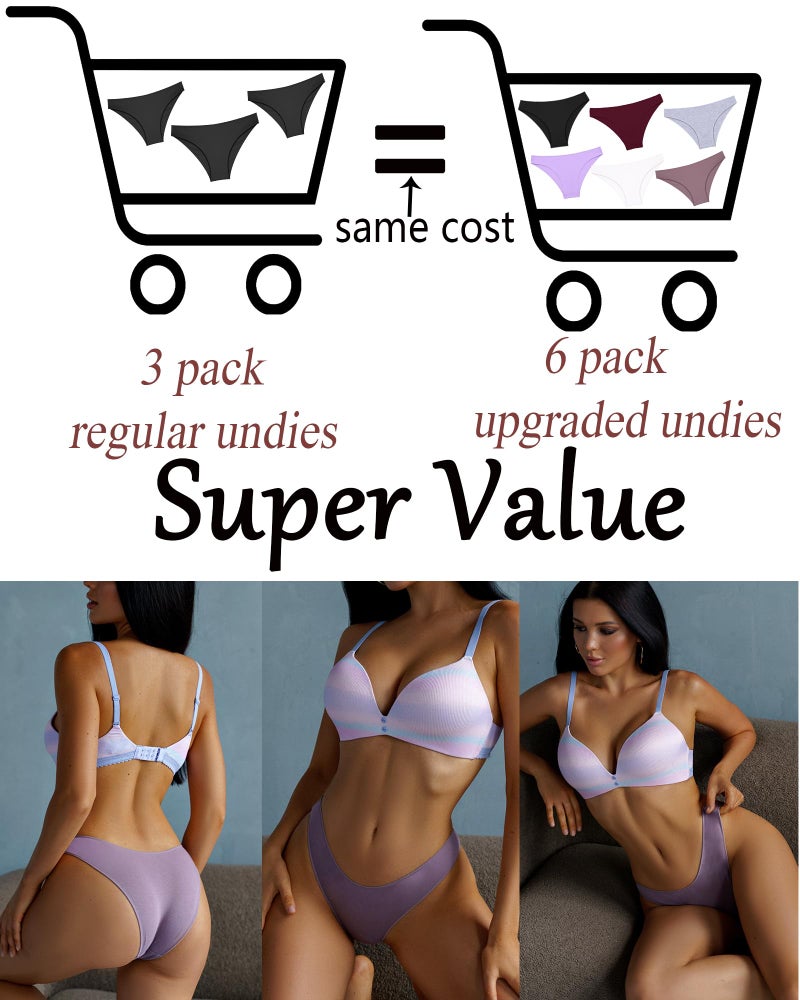 FINETOO 6 Pack Cotton Underwear for Women Cute Low Rise Bikini Panties High Cut Breathable Sexy Womens Cheeky S-XL - Image 5