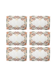 MONKDECOR MONKDECOR Cutwork Model 081 Tissue Placemats Size12x18 Inches Set of 6 Pieces Maroon  - Image 4
