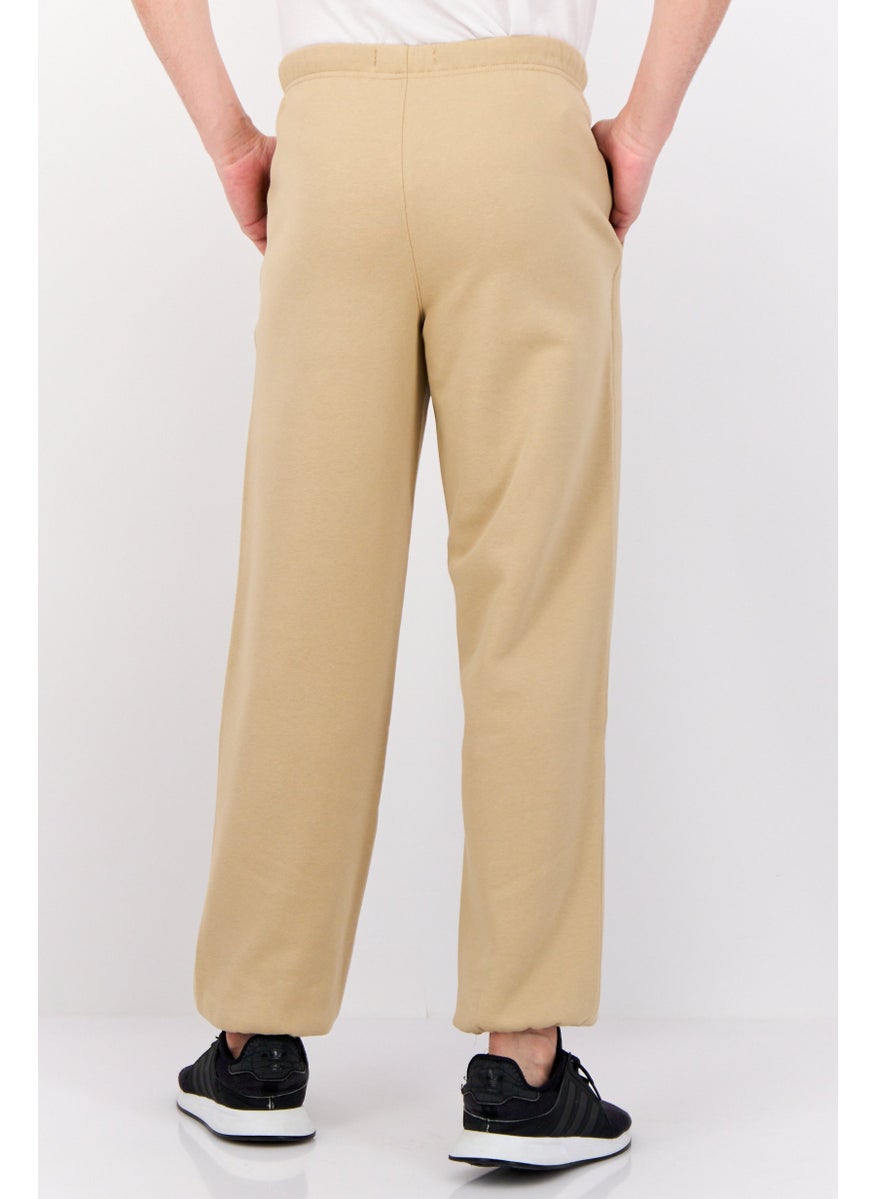 ESPRIT - Men Regular Fit Brand Logo Sweatpants, Tan - Image 1