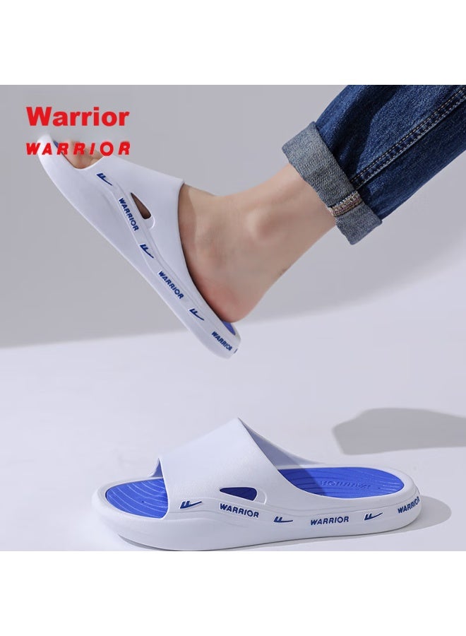 Pull Back Warrior Soft Cushion Thick-soled Men's Sports Indoor And Outdoor Wear-resistant Non-slip Sandals Hl3992 White And Blue Size 40-41 - Image 2
