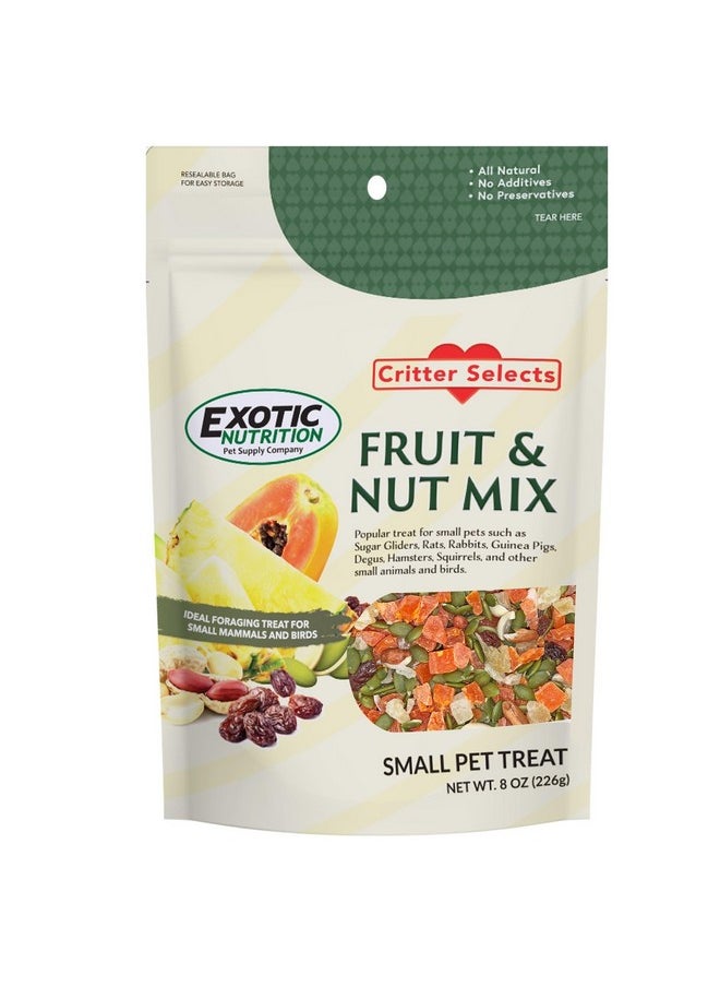 EXOTIC NUTRITION Fruit & Nut Mix - Healthy & Unique Mixed Nuts & Dried Fruit Treat - Sugar Gliders, Squirrels, Marmosets, Parrots, Birds, Rats, Rabbits, Guinea Pigs, Hamsters, Chinchillas & Other Small Pets… (8 oz)  - Image 1