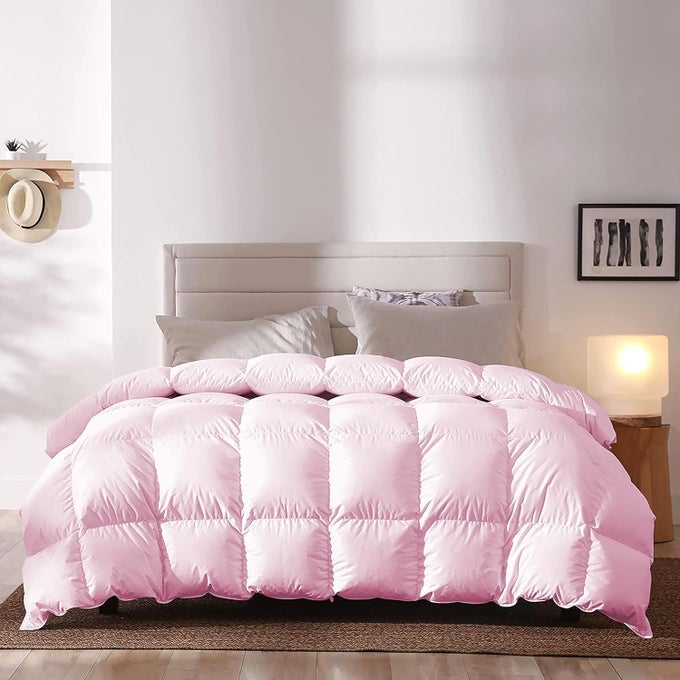 400 GSM HEAVY WINTER COMFORTER FOR SINGLE SIZE 60X90 RESTFUL SLEEP SOFT MICROFIBER SINGLE SIZE COMFORTERQUILTDUVETBLANKET SINGLE SIZE BABY PINK COLOR