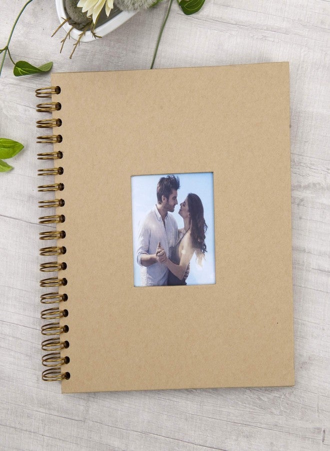 Gearchic 10 x 10 Inch DIY Scrapbook Photo Album with Cover Photo 80 Pages Hardcover Craft Paper Photo Album for Guest Book, Anniversary, Valentines Day Gifts (Brown, 10 x 10 inch) - Image 2