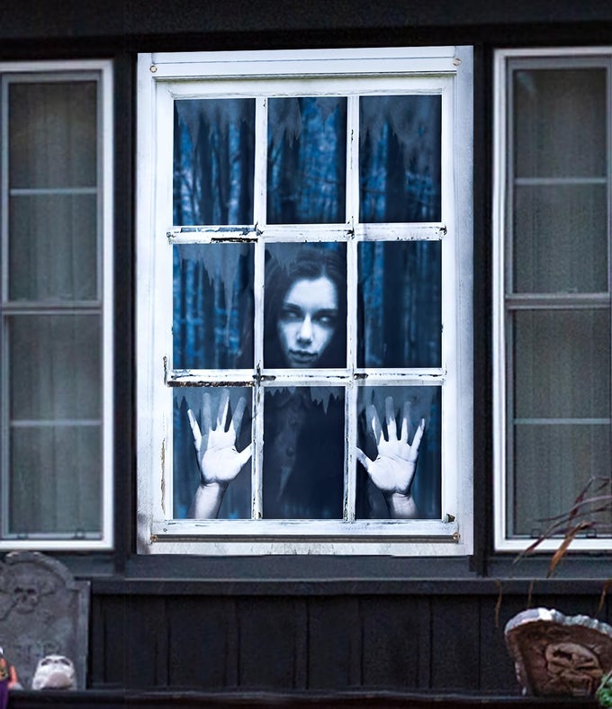 Halloween Window Decorations 315x472 Window Door Wall Cover Scary Halloween Decorations Indoor Outdoor Party Decor