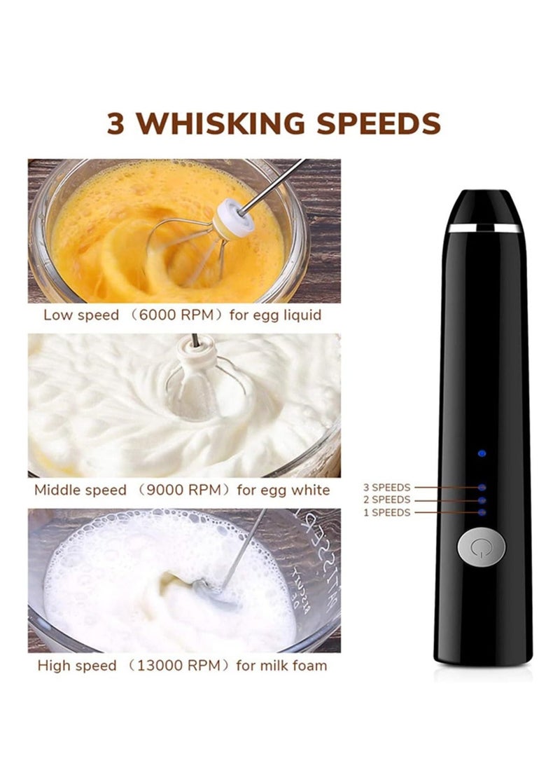 Generic Handheld Milk Frother. 3 In 1; Electric Foam Maker, Egg Beater, Drink Mixer. USB Rechargeable, Mini Blender For Coffee Latte Cappuccino Hot Chocolate,  - Image 4