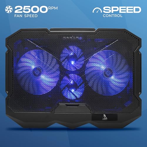 TAG GAMERZ Glacier 4 Fans Laptop Cooling Pad with Dual USB Port | 5 Adjustable Height Angles with LCD Display | Silent Cooling Pad with Under 21 dBA| Dual-USB-Port with LCD Display - Image 4