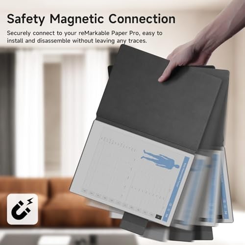 Ayotu Case for Remarkable Paper Pro, Premium PU Leather Book Folio with Pen-Buckle, Smart Magnetic Cover for Remarkable Paper Pro 11.8" Color Tablet Only, Bundle with Premium Membership (Gray) - Image 3