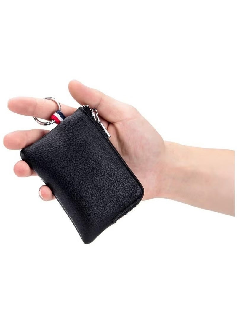 Leather Coin Purse Wallet with Key Holder - Mini Credit Card and Change Pouch for Men and Women - Image 2