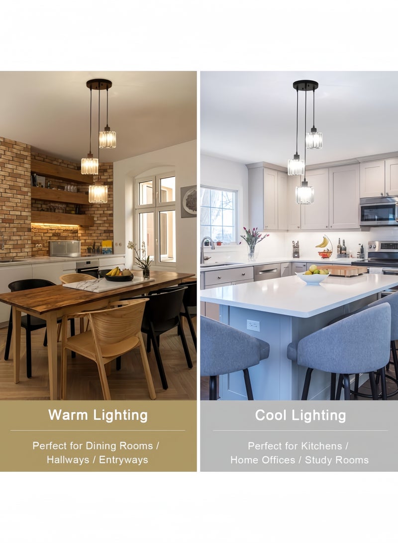 جيجيرو ثريا كريستالية حديثة سوداء اللون، مصباح سقف معلق بثلاث مصابيح، قاعدة E27 لإضاءة غرفة الطعام في السقف، ثريات إضاءة سقفية لجزيرة المطبخ، غرفة النوم، الصالة، الرواق - Image 5