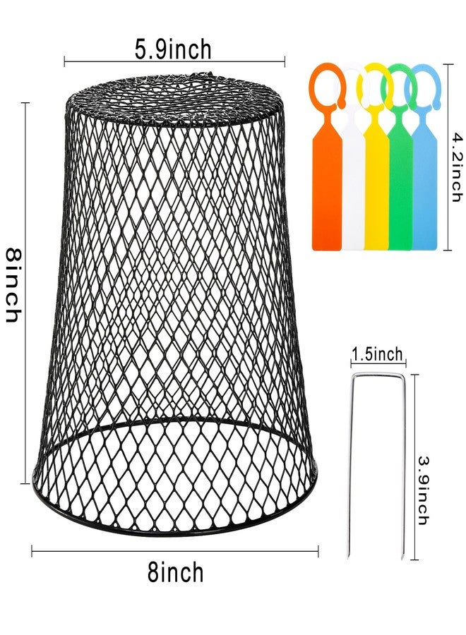 SOUJOY 10 Pieces Chicken Wire Plant Covers, Garden Cloche with 30 Garden Stakes and 20 Waterproof Labels, Metal Cage Protector Basket for Keeping Bunnies Chicken Squirrels Birds Out - Image 2