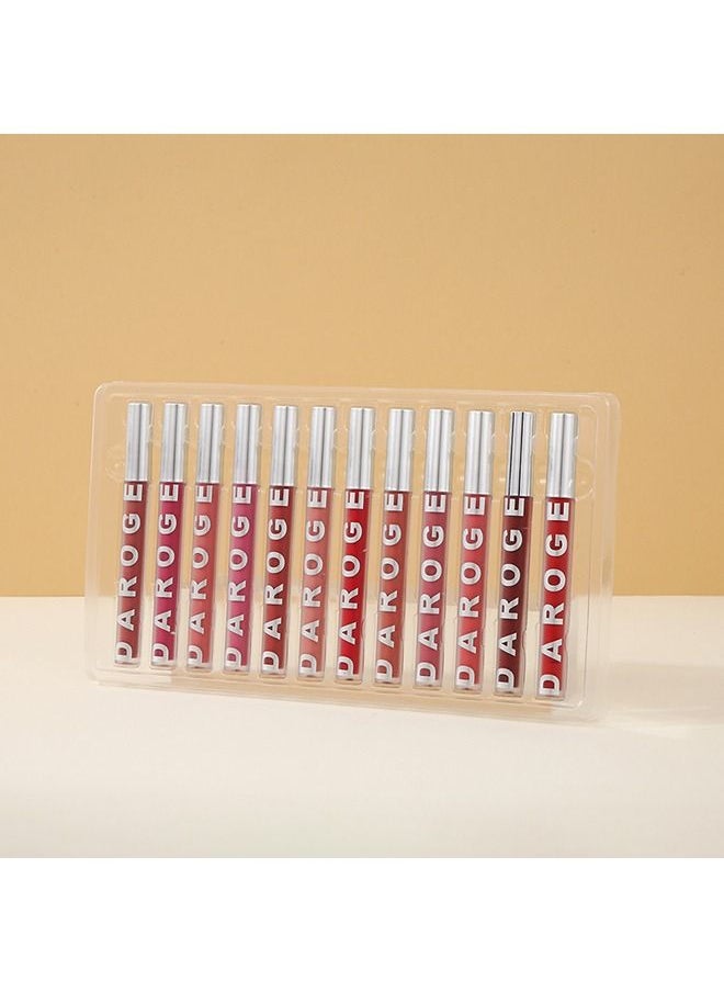 daroge 12 Pieces Matte Liquid Lipstick Set Waterproof Sweatproof Long Lasting Lip Gloss Precious as Gift Kit  - Image 2