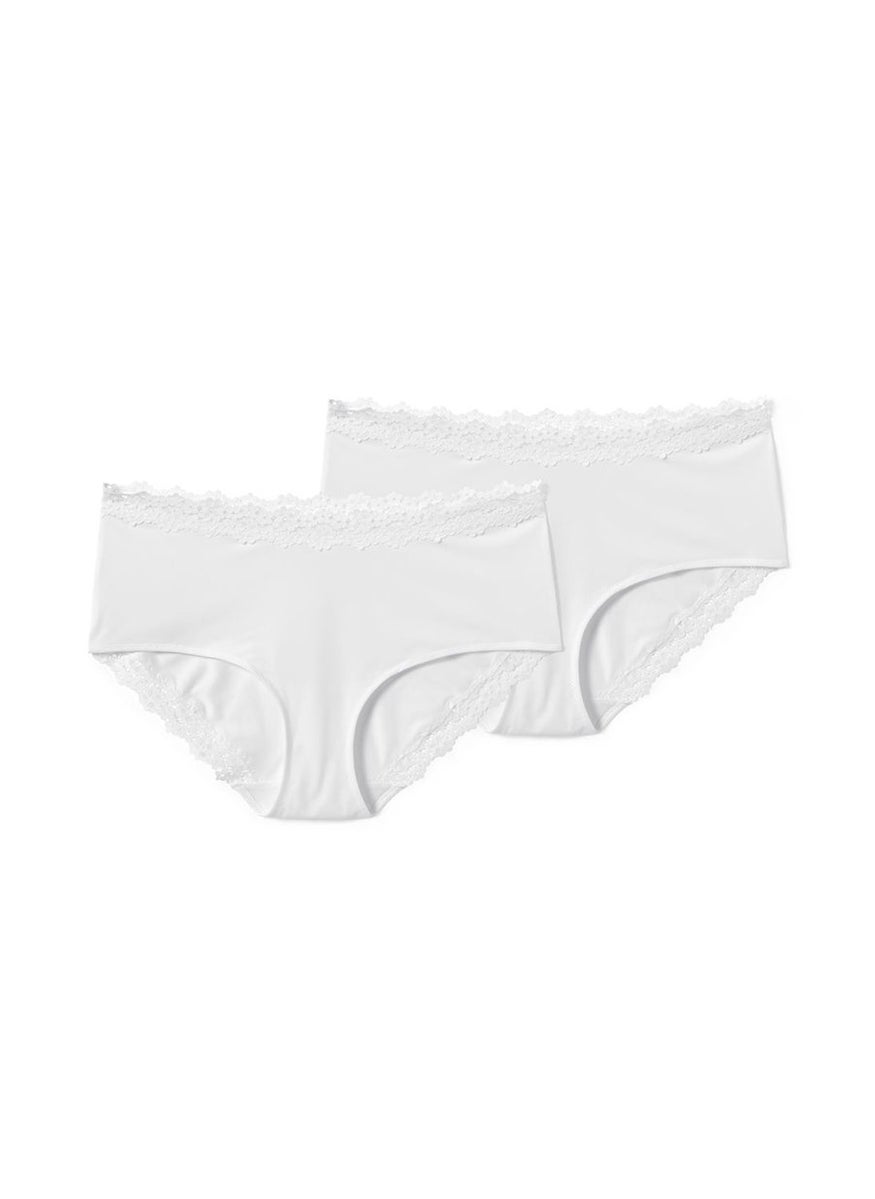 Tchibo Women 2 Pcs Lace Pull On Panty, White  - Image 3
