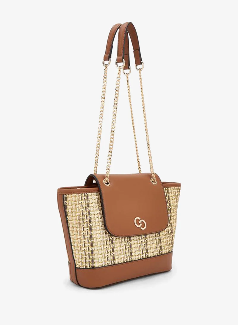 Celeste TAN Textured Tote Bag With Chain Handle for Women | Best Price UAE