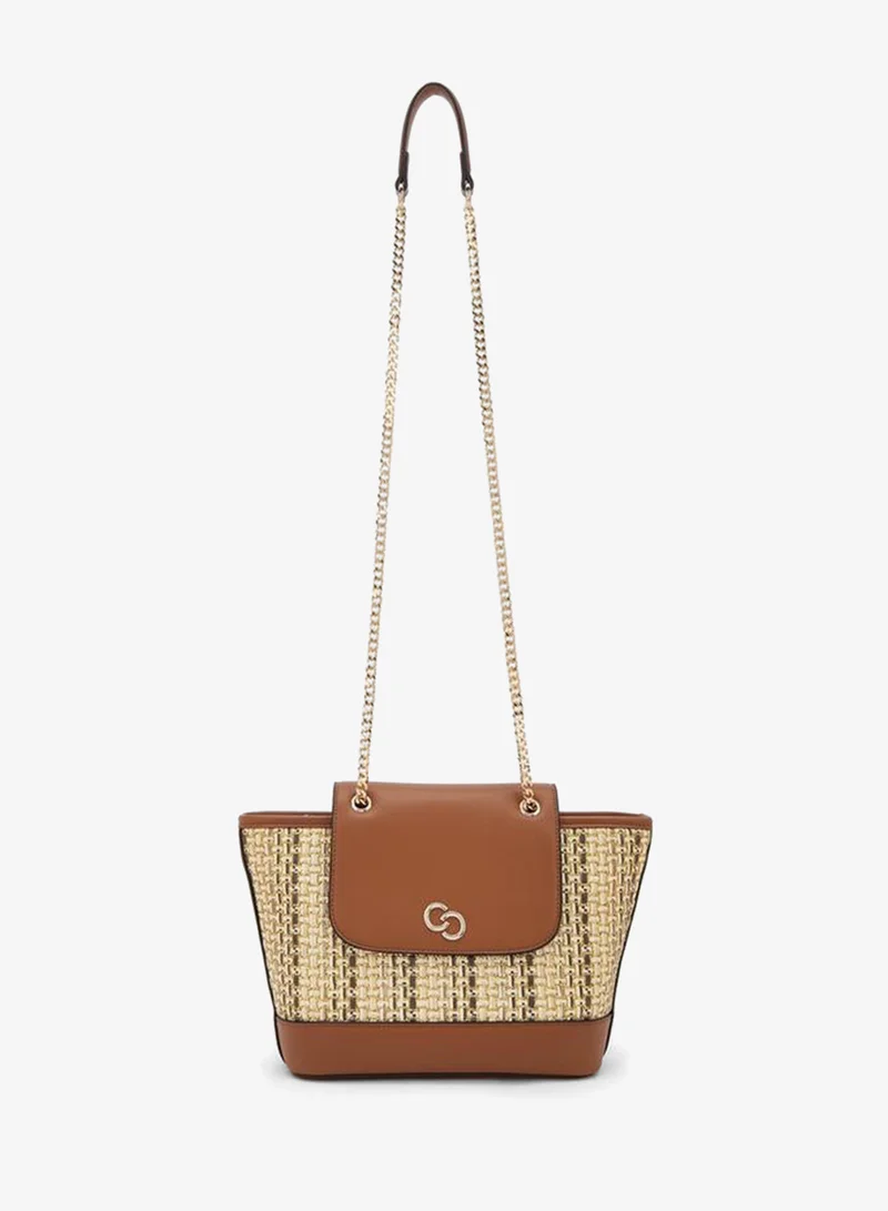 Celeste TAN Textured Tote Bag With Chain Handle for Women | Best Price UAE