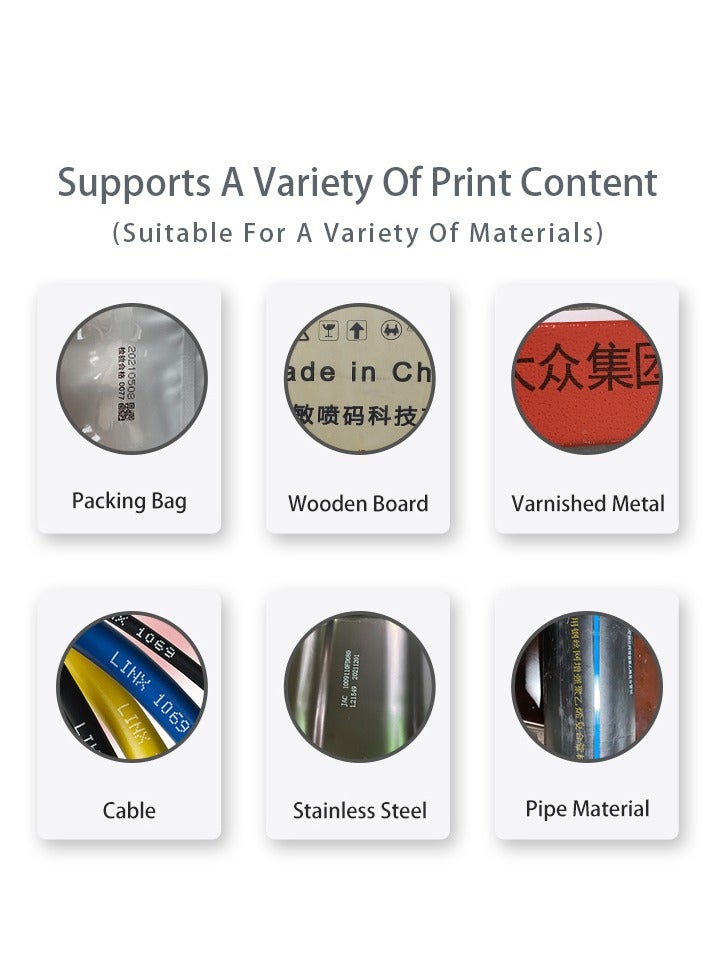 ديمين طابعة نفاثة محمولة ذكية معززة M20 بيد واحدة بتصميم واجهة مستخدم جديد بحجم 4.3 بوصة، مزودة بشاشة تعمل باللمس، ماكينة ترميز نفاثة سريعة الجفاف لإنتاج رموز QR، باركود، تاريخ، وقت، شعار، ورقم دفعة بدقة 600 نقطة في البوصة. - Image 3