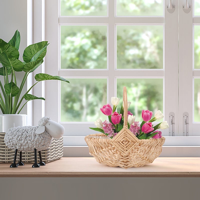 Watermelon Shape Woven Flower Basket Storage Basket Weaving Basket for Wedding - Image 4
