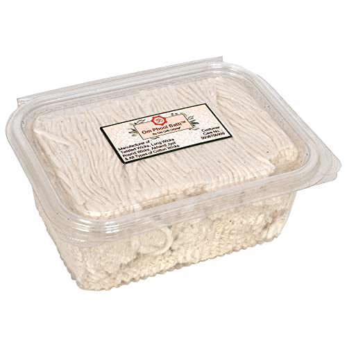 Om Phool Batti Long Cotton Wicks for Diya, Lambi Batti for Puja, (Pack of 1, White) (5100) - Image 2