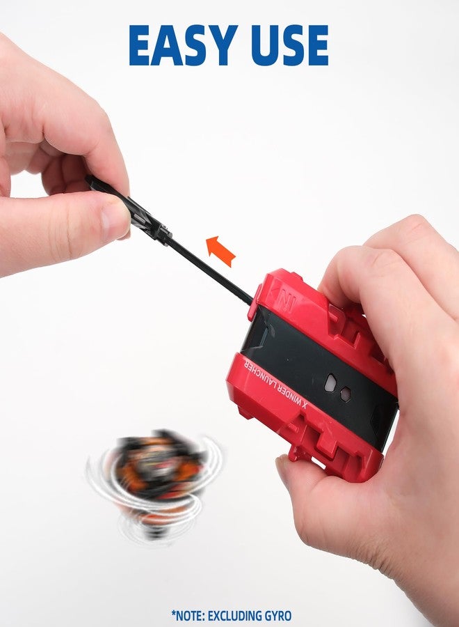 AIBREAY 2 Pack X Winder Launcher, X Gyro Launcher Set for Players Battles, Only Work with X Series Right-Spinning Tops (Red + Black) - Image 2