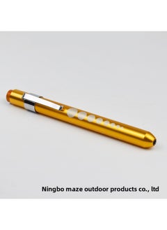 Generic Led Pen Flashlight Aluminum Alloy Doctor Pen Lamp Led Flashlight Medical Pen Lamp Pupil Pen White Light-Color:White Light: Yellow Shell  - Image 1