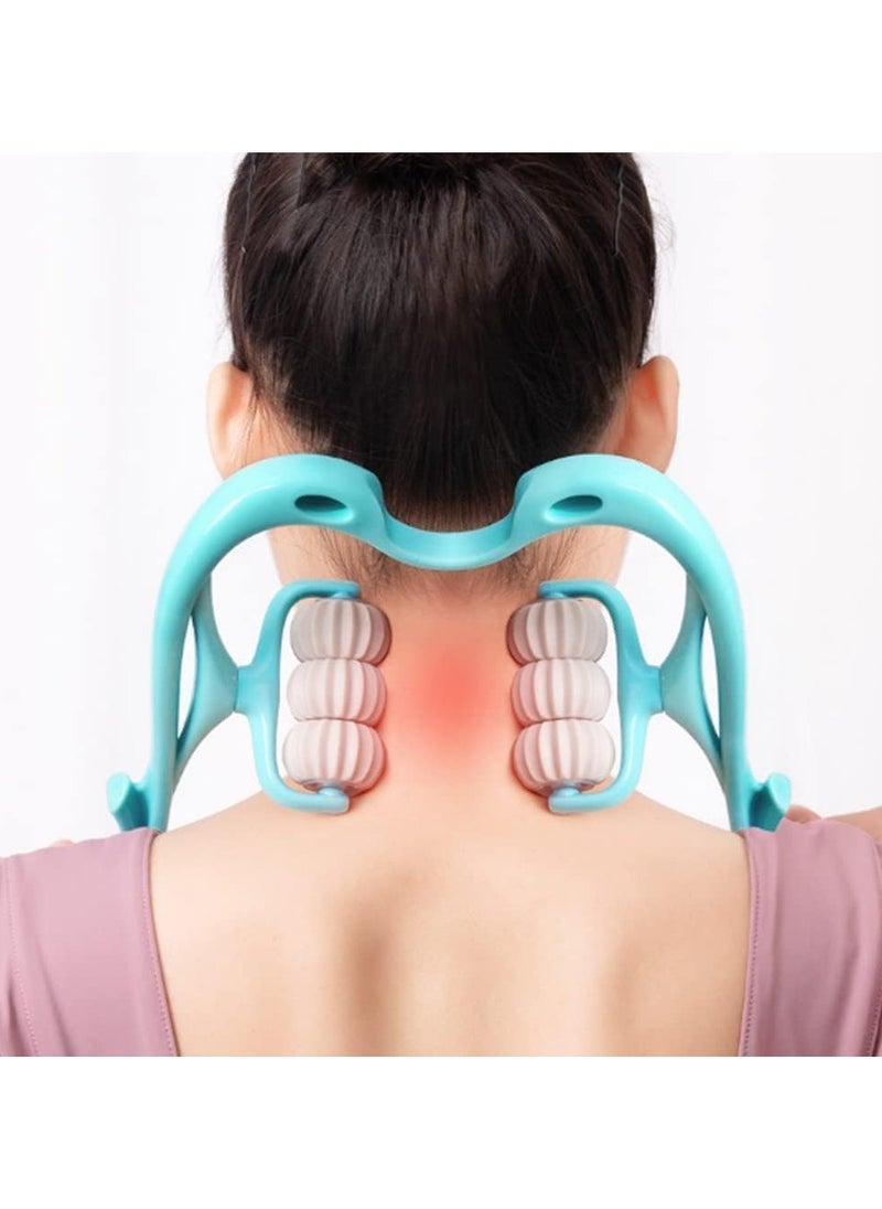 Generic Cervical Spine Massager Clip Neck Massage Artifact six-Wheel kneading Neck Massager  - Image 3