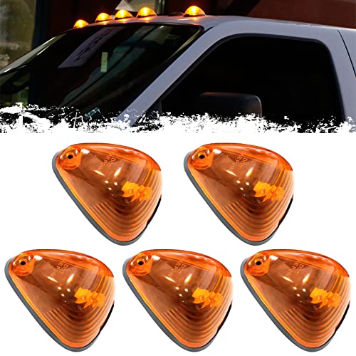 PSEQT Cab Roof Marker Lights 10 LED Amber Top Clearance Running Lights Compatible with Ford 19992016 F150 F250 F350 F450 F550 Super Duty Pickup Trucks SUV 5PCS Amber Lens