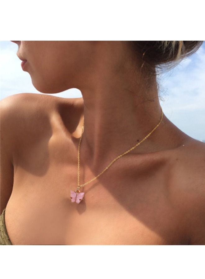 Ant 6-Piece Dainty Butterfly Pendant Necklace Set for Women Girl, Minimalist Personalized Clavicle Chain Jewelry (Multiple Colors)  - Image 3