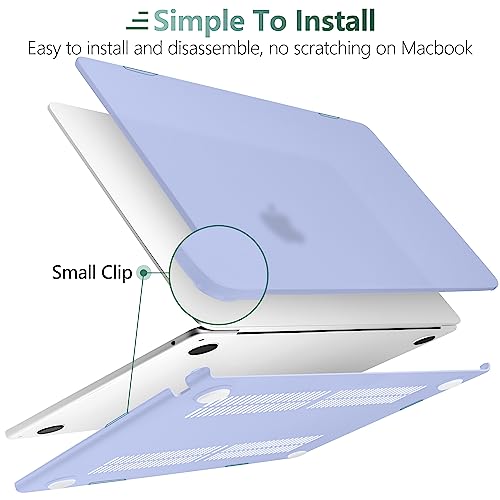 TWOLSKOO for M4 MacBook Air 13.6 inch Case 2025-2022 Release M4 A3240 M3 A3113 M2 A2681, Plastic Hard Shell & Trackpad Film & Keyboard Cover & Screen Film for MacBook Air 13.6", Serria Blue - Image 3