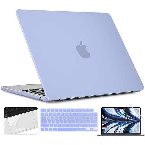 TWOLSKOO for M4 MacBook Air 13.6 inch Case 2025-2022 Release M4 A3240 M3 A3113 M2 A2681, Plastic Hard Shell & Trackpad Film & Keyboard Cover & Screen Film for MacBook Air 13.6", Serria Blue - Image 1