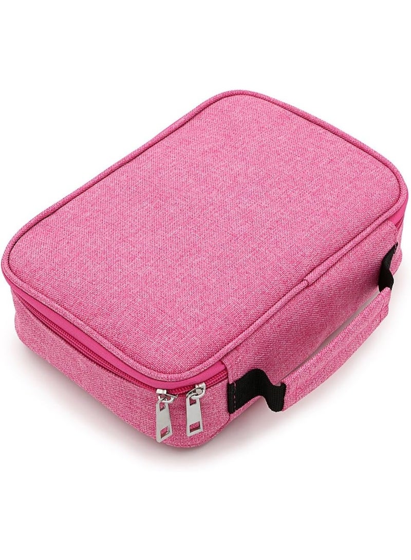 سعة السحاب القلم القلم القلم حالة- متعددة الوظائف القرطاسية القلم حقيبة 72 فتحات ملونة القلم القلم حالة حقائب القلم المحمولة مع 2 الأكمام القابلة للإزالة (الوردي) - Image 1