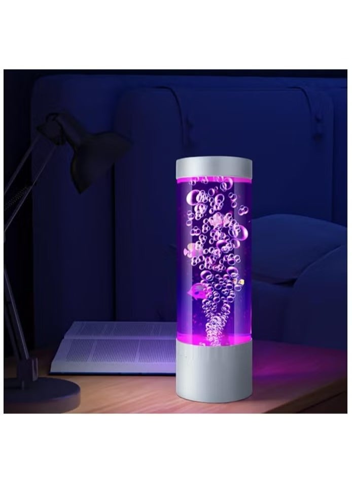 ELTRAZONE Colorful LED Bubble Fish Lamp – Artificial Fish Tank with Moving Jellyfish for Desk & Bedroom Decoration – Relaxing Night Light for Kids & Adults – Mood Light Aquarium Lamp with Color-Changing LED, Ideal for Home or Office - Image 1