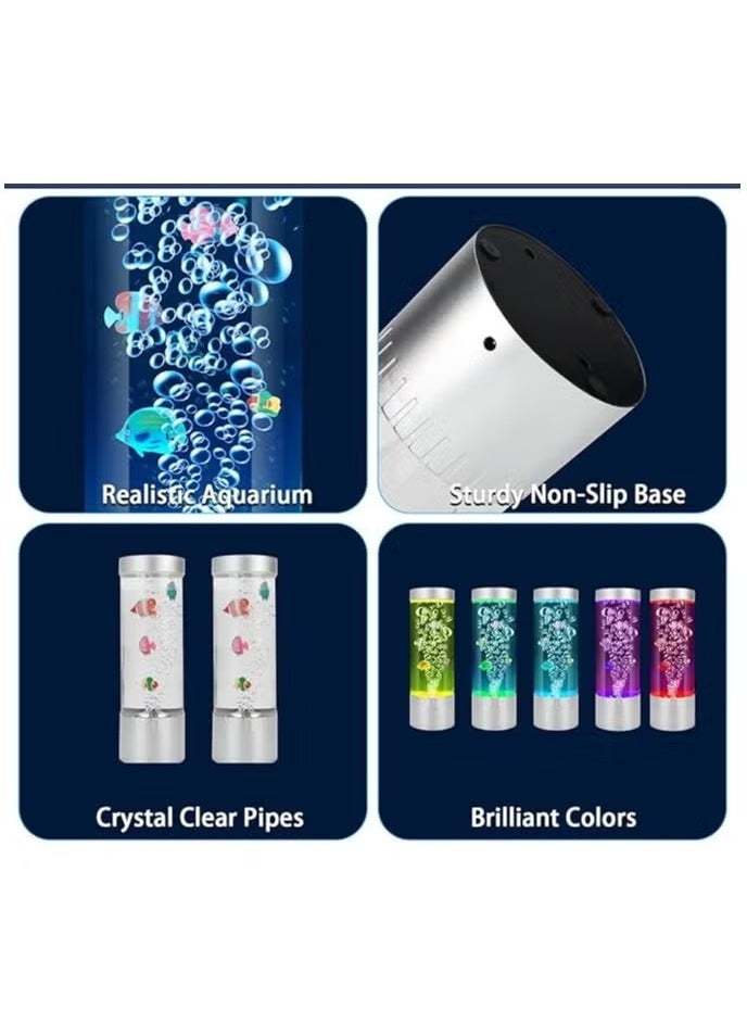 ELTRAZONE Colorful LED Bubble Fish Lamp – Artificial Fish Tank with Moving Jellyfish for Desk & Bedroom Decoration – Relaxing Night Light for Kids & Adults – Mood Light Aquarium Lamp with Color-Changing LED, Ideal for Home or Office - Image 2