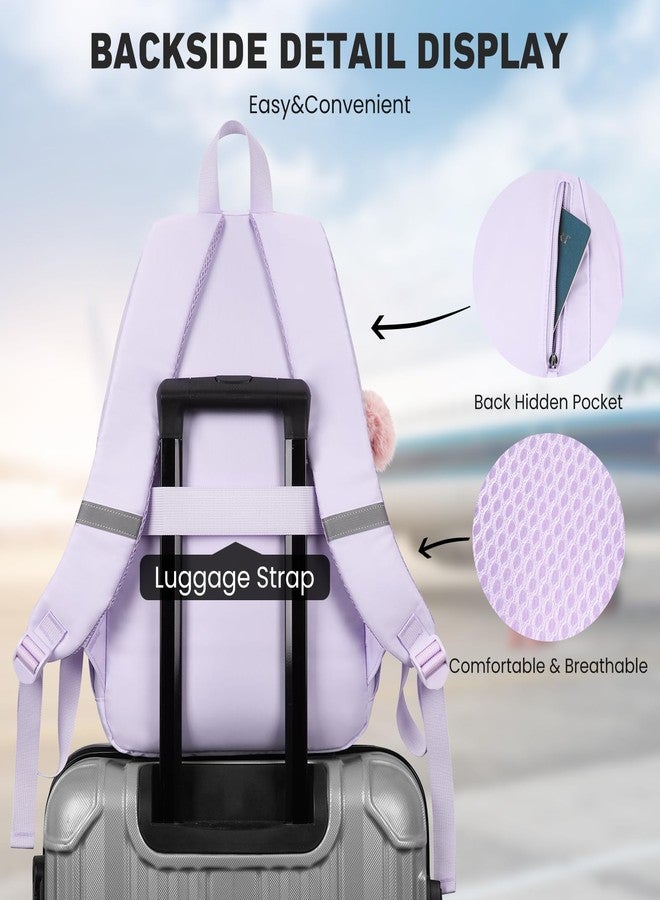 WINDARS School Backpack for Teen Girls, Cute College Backpacks for Women Students Aesthetic Bookbag Large Laptop Bag, Purple, 15.6 inch, Modern - Image 5
